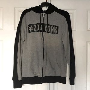 mens gray hoodie zoo york sweater